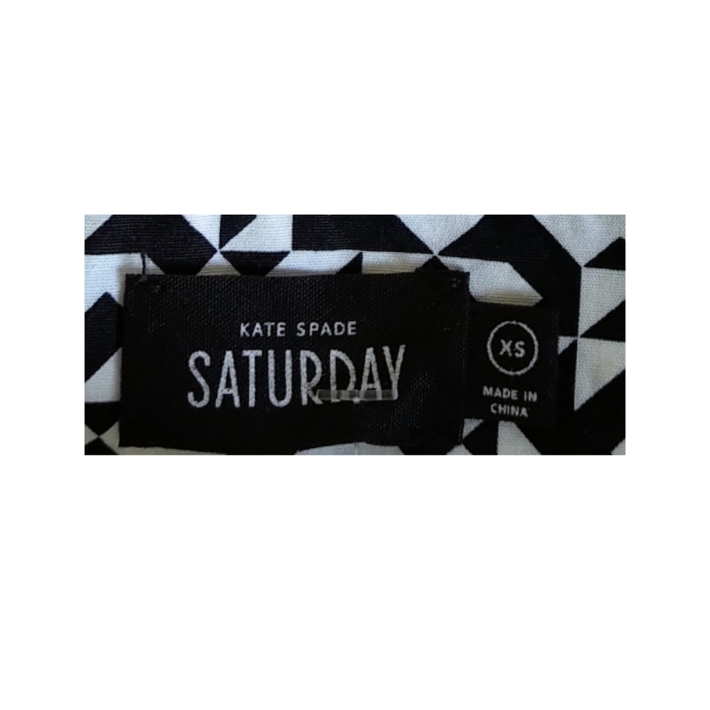 Kate Spade Saturday Geometric Print Short Sleeve Top - Picture 5 of 6